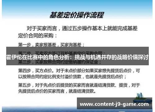 霍伊伦在比赛中的角色分析：挑战与机遇并存的战略价值探讨